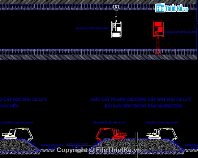 biện pháp san nền,bản vẽ biện pháp,cad san nền