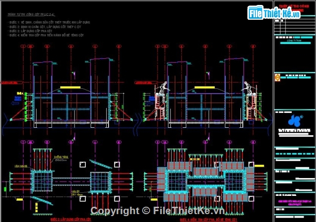 Biện pháp thi công trụ cột cáp treo,trụ cột cáp treo,cột nhà ga,Bản vẽ thi công