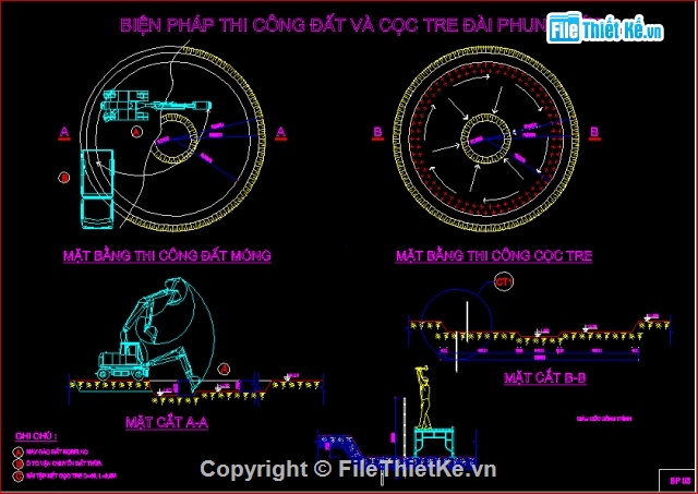 Đài phun nước,thi công đường,đường nước,bản vẽ đường nước,biện pháp thi công Đài phun nước
