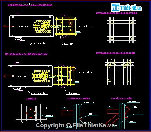 thi công cọc,Bản vẽ thi công,bản vẽ biện pháp thi công