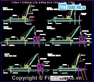 thi công cọc,Bản vẽ thi công,bản vẽ biện pháp thi công