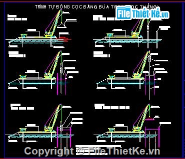 thi công cọc,Bản vẽ thi công,bản vẽ biện pháp thi công