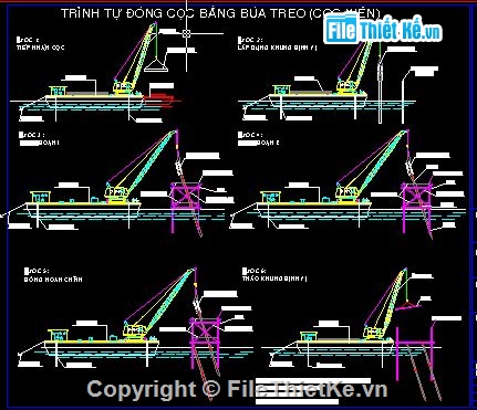 thi công cọc,biện pháp đóng cọc thẳng,đóng cọc xiê ở vị trí ngập nước,đóng cọc thẳng ở vị trí ngập nước,biện pháp đóng cọc xiên