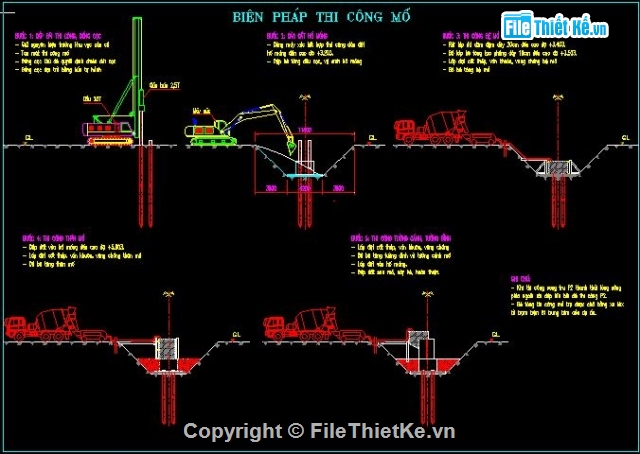 thi công mố cầu,bản vẽ biện pháp thi công mố cầu,bản vẽ biện pháp thi công,Bản vẽ cad thi công cầu,Biện pháp thi công mố cầu