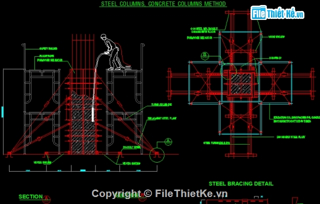 bản vẽ biện pháp thi công,biện pháp thi công nhà,nhà cao tầng