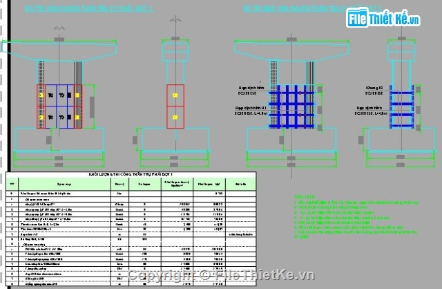 thi công cầu,Bản vẽ cad thi công cầu,biện pháp thi công trụ cầu,kết cấu bổ trợ thi công trụ,đà giáo phục vụ thi công trụ,ván khuôn thi công trụ