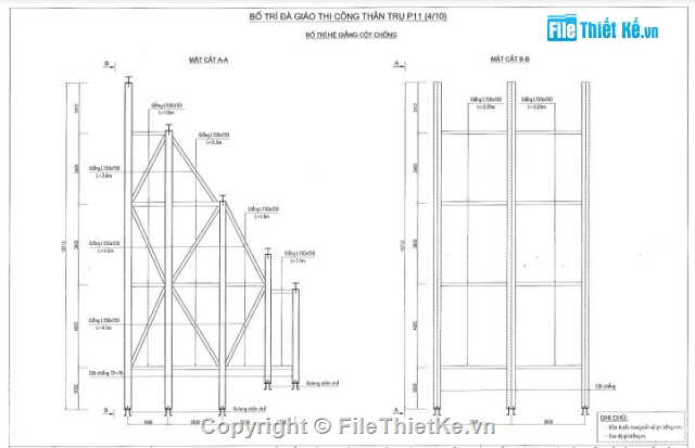 trụ cầu,Bản vẽ thi công,thi công cầu,biện pháp thi công trụ cầu