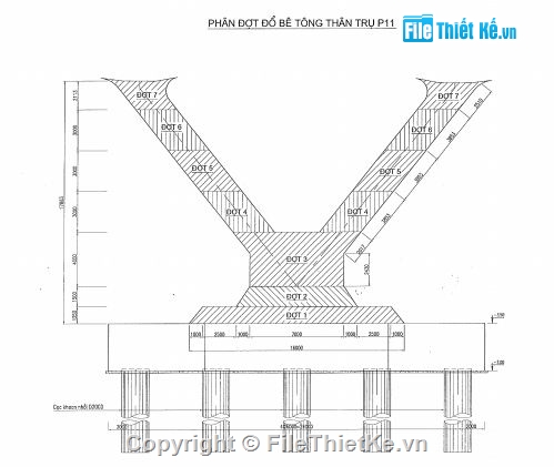 trụ cầu,Bản vẽ thi công,thi công cầu,biện pháp thi công trụ cầu