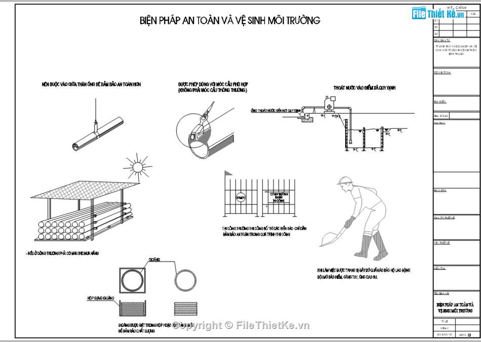 Bản vẽ thi công,HDPE,Bản vẽ  cad biện pháp thi công,biện pháp thi công ống HDPE