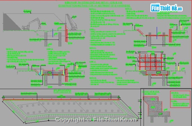 Bản vẽ cad thi công cầu,đồ án tổ chức thi công,bản vẽ tổ chức thi công,bản vẽ biện pháp thi công,thi công mo cau