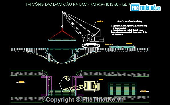 bản vẽ tổ chức thi công,bản vẽ biện pháp thi công,bản vẽ thi công cầu,bản vẽ biện pháp,thi công cầu