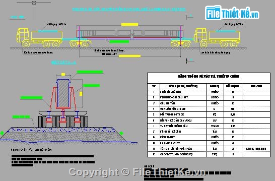 bản vẽ tổ chức thi công,Bản vẽ dầm I,thi công dầm,lắp dầm bằng phương pháp đấu cẩu,bệ đúc dầm