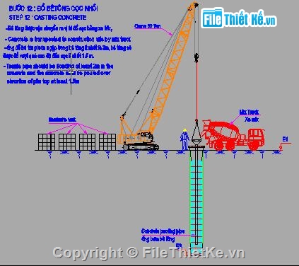 thi công cọc,thi công cầu,khoan nhồi cọc,cọc khoan nhồi,Bản vẽ thi công