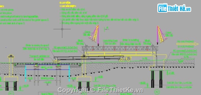 Bản vẽ cầu dầm,thi công cầu,lao lap dam cau,thi cong ket cau nhip,thi cong ket cau nhip bang gia lao gian don