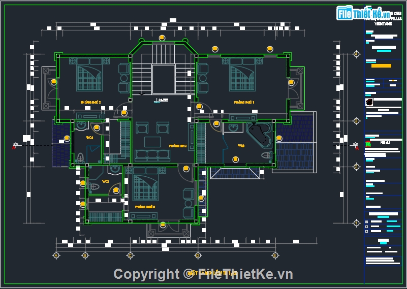 biệt thự 2 tầng,Bản vẽ biệt thự 2 tầng đẹp,bản vẽ biệt thự mái thái 2 tầng