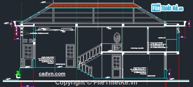 biệt thự 2 tầng,bản vẽ kiến trúc,bản vẽ kết cấu,kết cấu biệt thự,biệt thự 2 tầng 16x16m