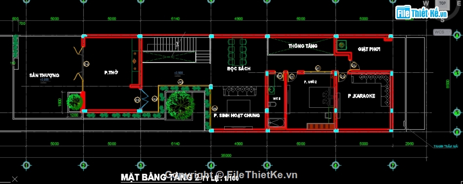 Cad biệt thự 2 tầng,Bản vẽ biệt thự 2 tầng,biệt thự 2 tầng,Biệt thự 2 tầng 8.5x30m