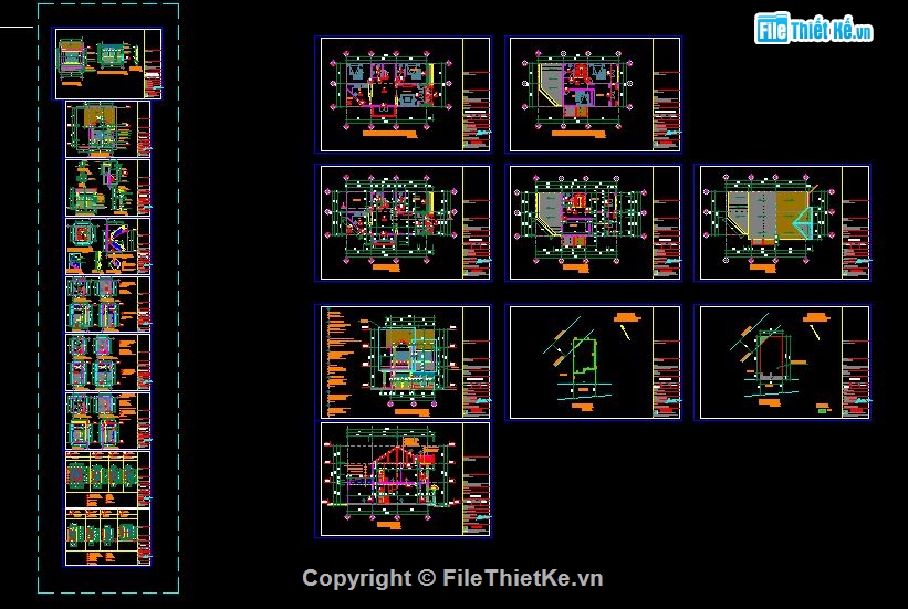 biệt thự 2 tầng,file cad biệt thự 2 tầng,bản vẽ biệt thự,bản vẽ biệt thự đẹp