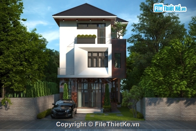 Biệt thự 2 tầng,nhà phố 2 tầng,bản vẽ 2 tầng,nhà dân dụng 2 tầng,Nhà phố 2 tầng 8x17m,biệt thự 2 tầng 8x17m