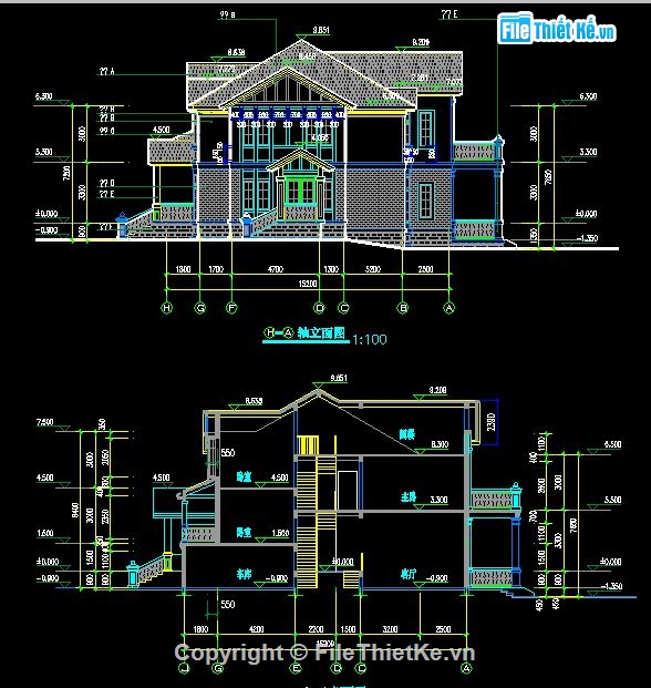 kiến trúc biệt thự,biệt thự trung quốc,biệt thự 2 tầng đẹp,biệt thự mái thái