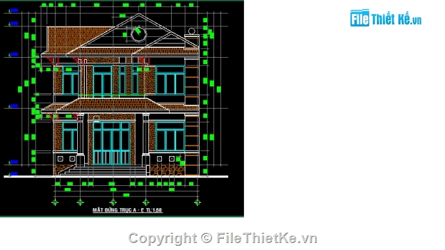 file cad mặt bằng,Biệt thự 10x20m,biệt thự 2 tầng