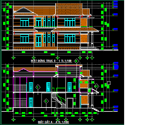 file cad mặt bằng,Biệt thự 10x20m,biệt thự 2 tầng