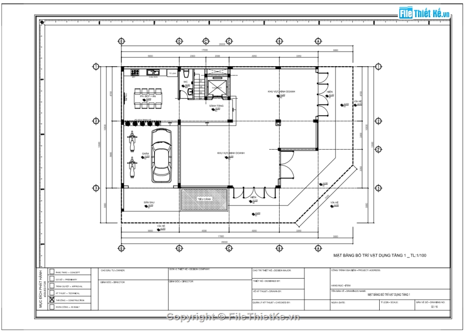 Biệt thự 3 tầng,bản vẽ biệt thự 3 tầng,file cad biệt thự 3 tầng
