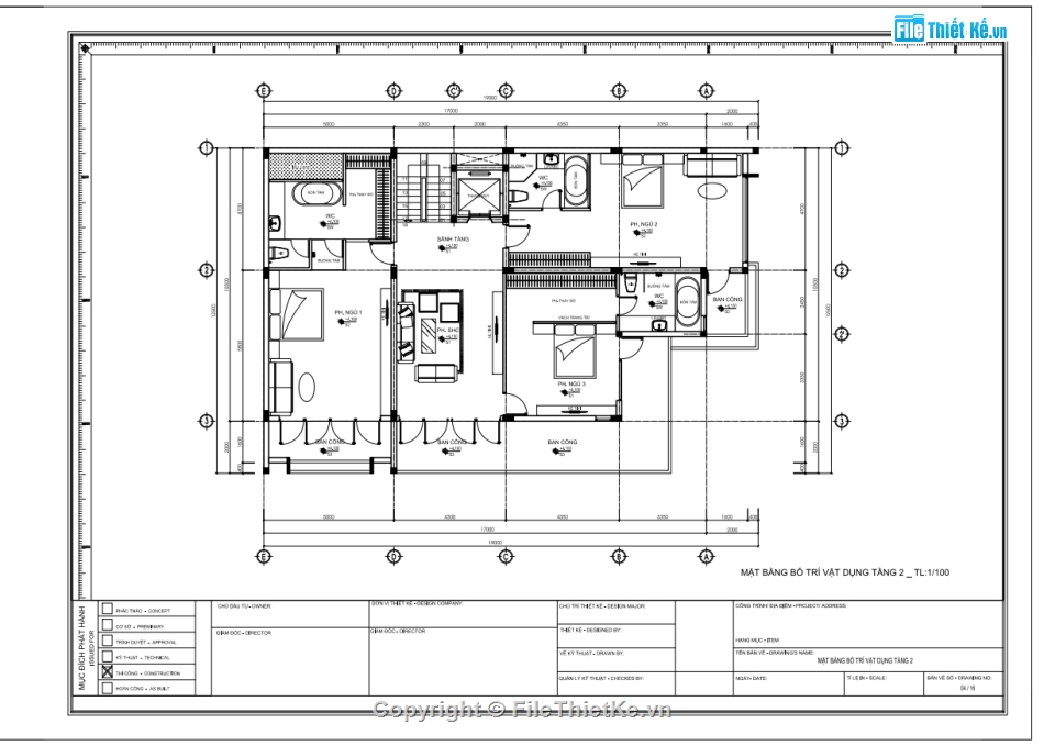 Biệt thự 3 tầng,bản vẽ biệt thự 3 tầng,file cad biệt thự 3 tầng
