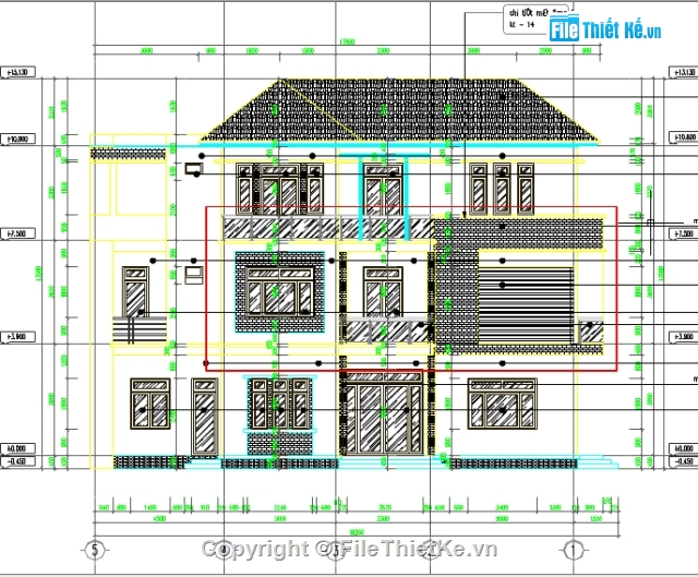 nhà ở 3 tầng,Bản vẽ biệt thự 3 tầng,biệt thự 3 tầng,File cad Biệt thự 3 tầng