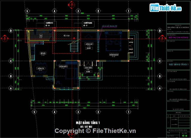 nhà ở 3 tầng,Bản vẽ biệt thự 3 tầng,biệt thự 3 tầng,File cad Biệt thự 3 tầng