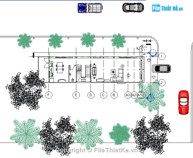 Biệt thự 3 tầng 1 tum,biệt thự 3 tầng 5x17.7m,bản vẽ revit biệt thự 3 tầng,revit biệt thự 3 tầng 1 tum,thiết kế nhà phố 4 tầng