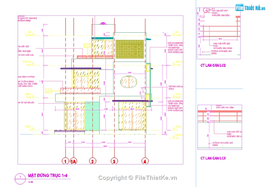 biệt thự 3 tầng,Biệt thự 3 tầng cad,bản vẽ biệt thự 3 tầng