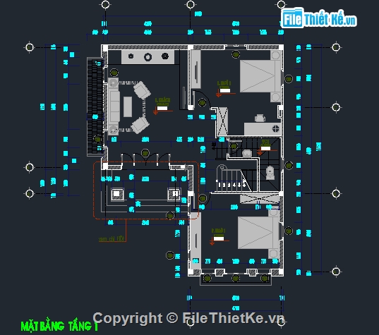 biệt thự 3 tầng,Bản vẽ biệt thự 3 tầng,Biệt thự 3 tầng hiện đại,biệt thự 3 tầng 9x11.4m