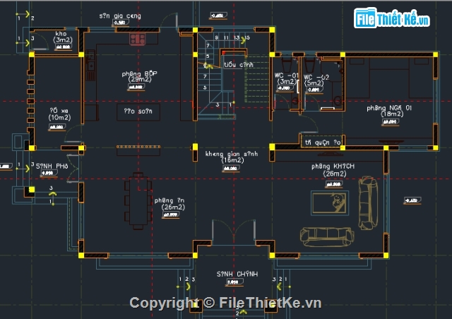 biệt thự 3 tầng,kết cấu 3 tầng,kết cấu biệt thự,biệt thự gia đình,biệt thự 3 tầng CAD,File cad biệt thự 3 tầng