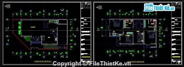 Bản vẽ Biệt thự 3 tầng,Biệt thự 3 tầng hiện đại,bản vẽ biệt thự phố 3 tầng,biệt thự 3 tầng 8.7x15.5m