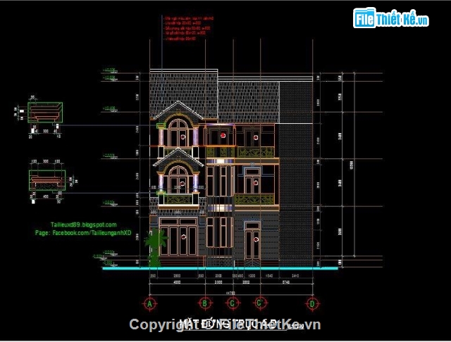 biệt thự 3 tầng,biệt thự gia đình,bản vẽ 3 tầng,biệt thự 2 tầng