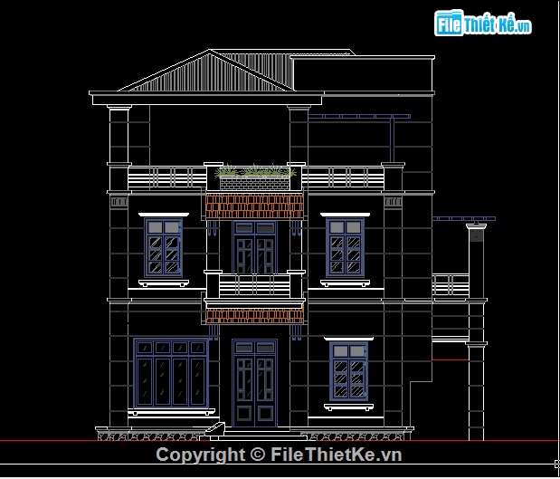 bản vẽ biệt thự 3 tầng KT10x10m full kiến trúc,bản vẽ biệt thự 3 tầng 10x10m,bản vẽ biệt thự 10x10m,bane vẽ biệt thự 3 tầng