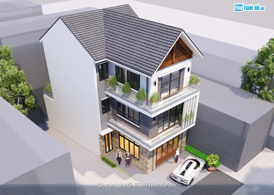 biệt thự 3 tầng,kiến trúc 3 tầng,3 tầng