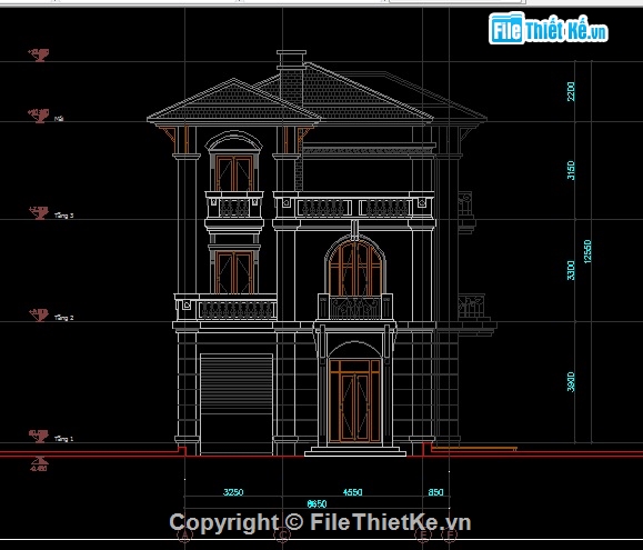 Bản vẽ biệt thự 3 tầng,biệt thự 3 tầng,bản vẽ biệt thự