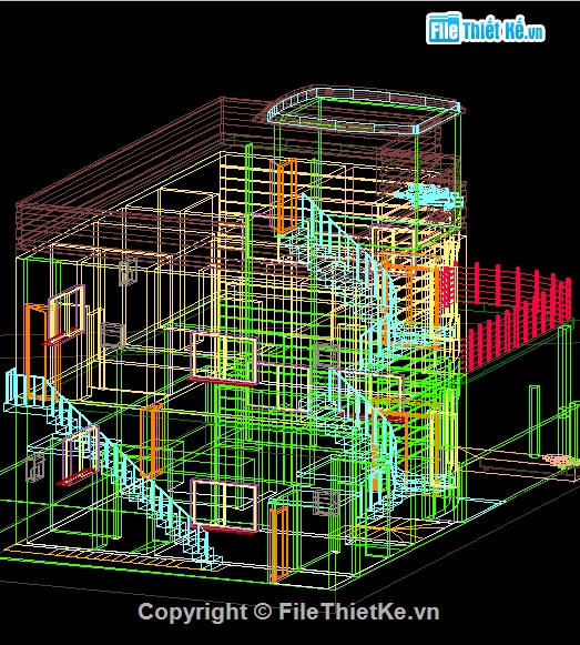 Bản vẽ autocad,Bản vẽ Biệt thự 3D,biệt thự nước ngoài