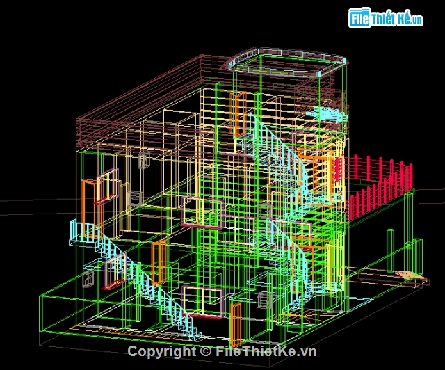 Bản vẽ autocad,Bản vẽ Biệt thự 3D,biệt thự nước ngoài