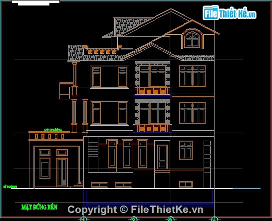 Bản vẽ Biệt thự 4 tầng,Bản vẽ Biệt thự có tầng hầm,Bản vẽ Biệt thự đầy đủ kết cấu và kiến trúc,biệt thự phố