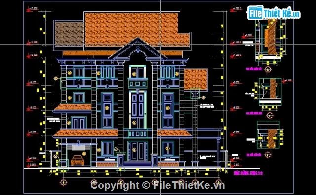 biệt thự 5 tầng,bản vẽ biệt thự 5 tầng 12x18m,biệt thự 12500x18000 đẹp,bản vẽ chi tiết biệt thự 5 tầng