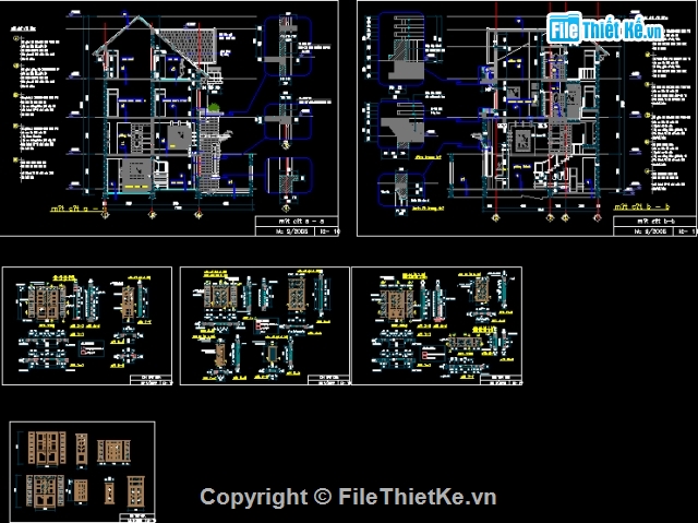 Bản vẽ chi tiết,kết cấu biệt thự,kiến trúc biệt thự,biệt thự 9x16m,biệt thự mới