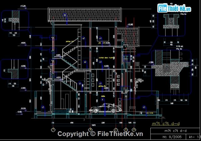 Bản vẽ chi tiết,kết cấu biệt thự,kiến trúc biệt thự,biệt thự 9x16m,biệt thự mới