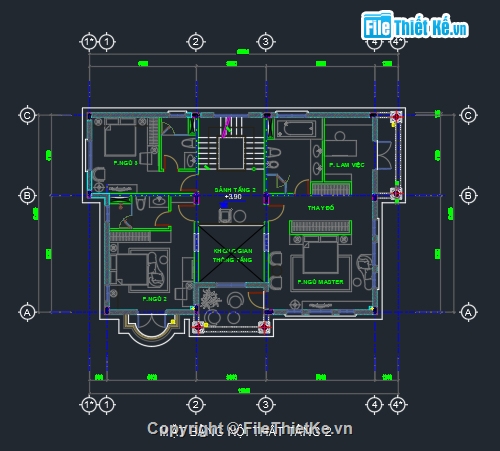 Biệt thự 3 tầng,biệt thự 3 tầng đẹp,File cad biệt thự 3 tầng,bản vẽ cad biệt thự 3 tầng