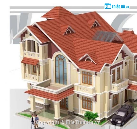 biệt thự 3 tầng,file cad biệt thự 3 tầng,biệt thự 3 tầng cad
