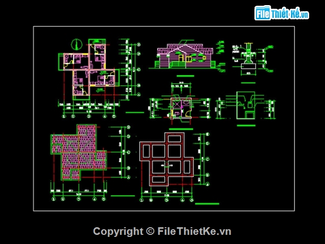 Bản vẽ biệt thự 7x14m,Bản cad thiết kế,Bản vẽ thiết kế CLB,Thiết kế biệt thự,Bản vẽ thiết kế kè