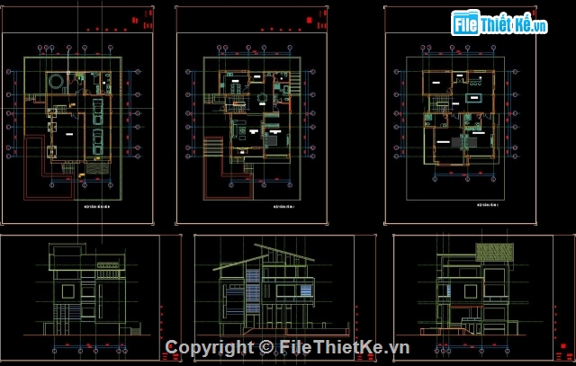 biệt thự 3 tầng đẹp,biệt thự đẹp 3 tầng,3 tầng,Bản vẽ biệt thự 3 tầng