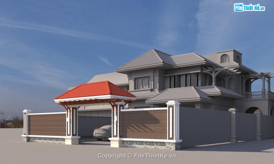 biệt thự 2 tầng,bản vẽ kiến trúc,bản vẽ biệt thự